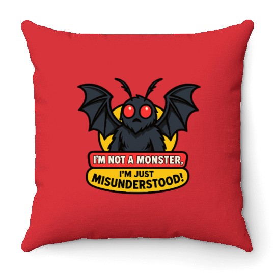 Misunderstood Mothman Throw Pillows