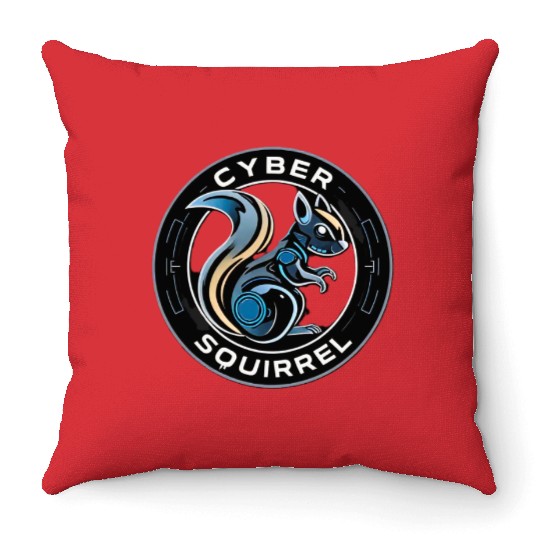 Cyber Squirrel - Cyber Throw Pillows