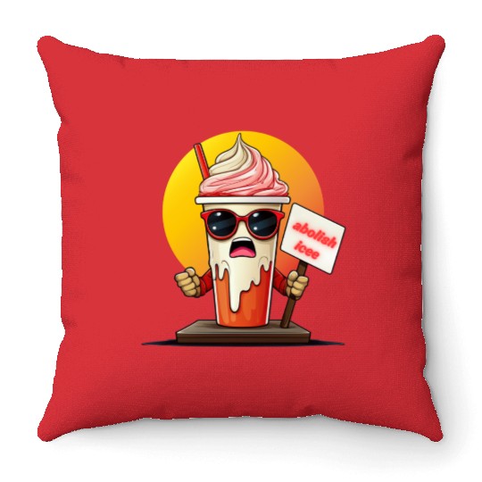 Graffiti Style Ice Cream Mascot Throw Pillows