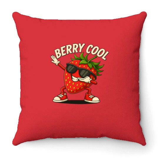 Berry Cool Strawberry Throw Pillows – Funny Back to School