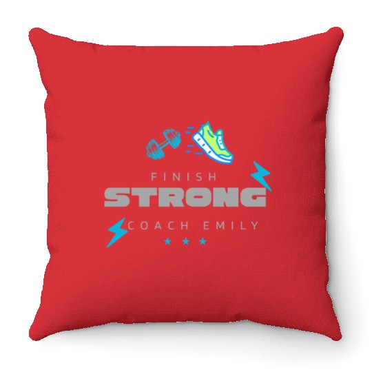 FINISH STRONG Coach Emily Throw Pillows