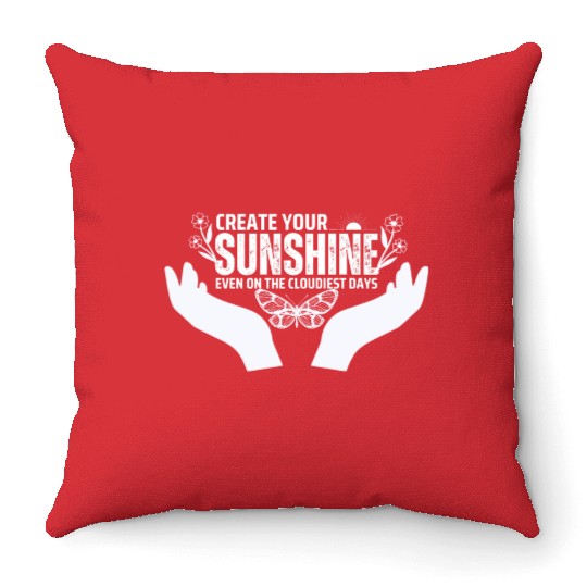 Hopeful Sunshine Motivational Quote Throw Pillows