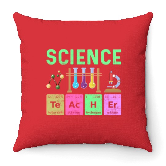 Science Art Teacher - Colorful Periodic Table Throw Pillows