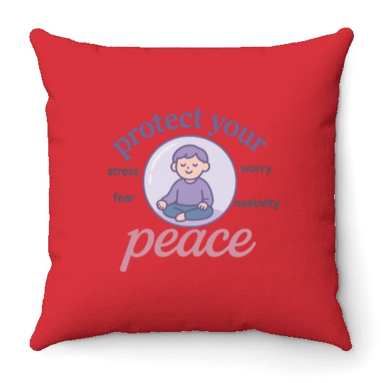 Serene Peaceful Meditation Design Throw Pillows