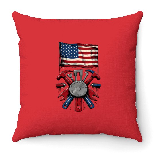 Union Strong: American Worker Throw Pillows