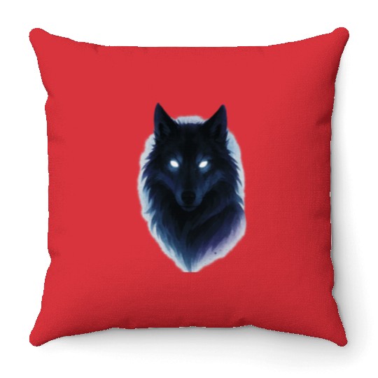 Enigmatic Howling Wolf Design Throw Pillows
