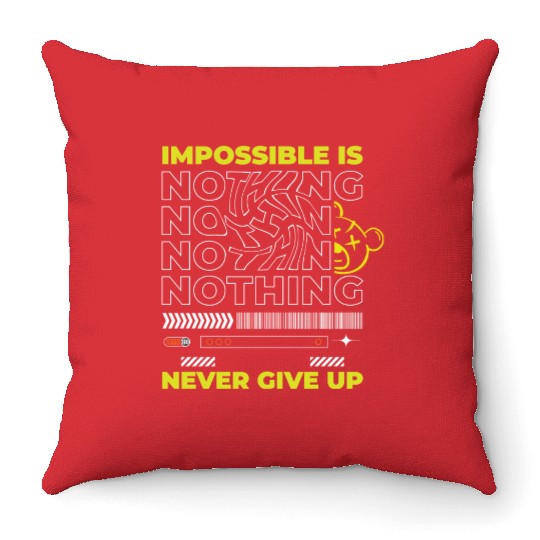 Motivational Neon Typography Throw Pillows