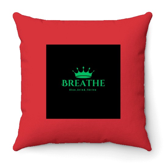 Breathe Rise Grind Thrive Flow Throw Pillows