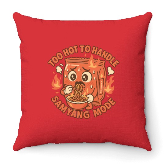 Too Hot to Handle – Korean Samyang Noodles Throw Pillows