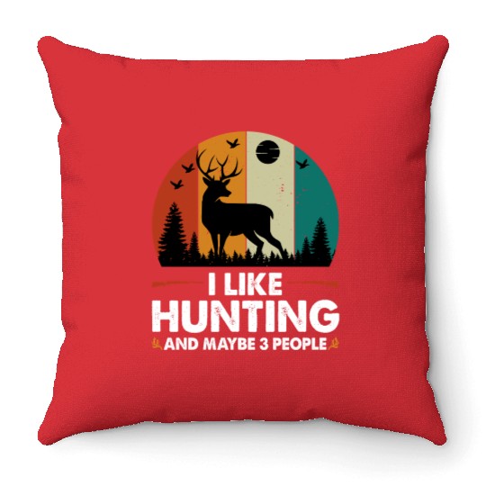 Funny Deer Hunting Throw Pillows