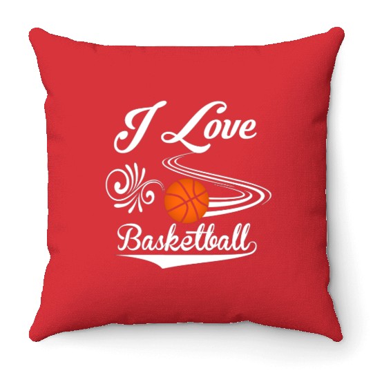 I love basketball Throw Pillows