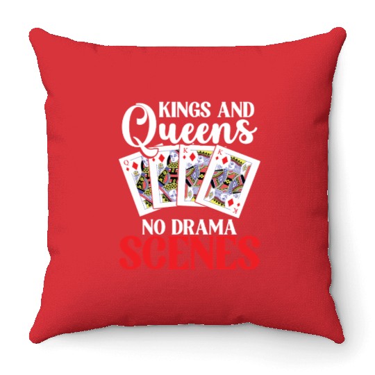 Pinochle Trick Taking Game Drama King Queen Throw Pillows