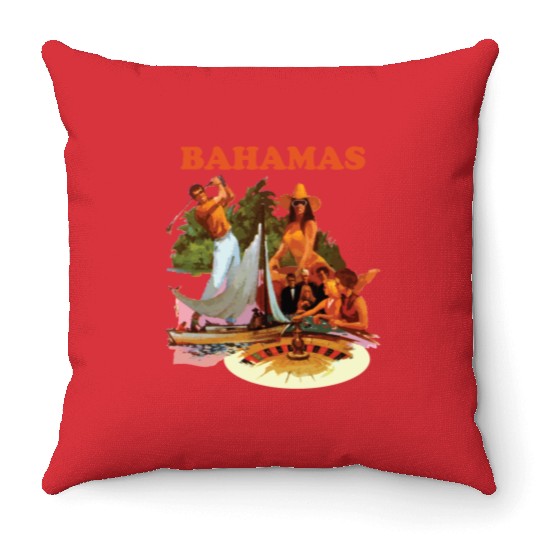 Bahamas, Collage Throw Pillows