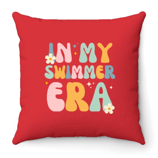 In my swimmer era - Swim Swimming Pool  Throw Pillows