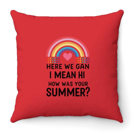 Vibrant Summer Celebration Rainbow Throw Pillows