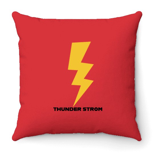 Dynamic Yellow Lightning Bolt Design Throw Pillows