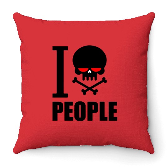 i hate people Throw Pillows