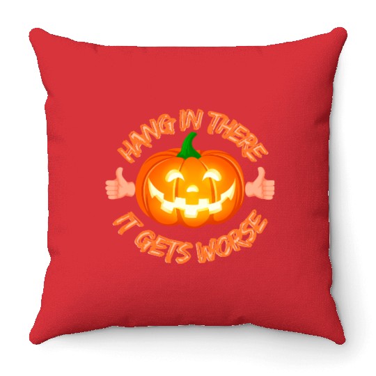 Pumpkin Thumbs Up Halloween Design Throw Pillows