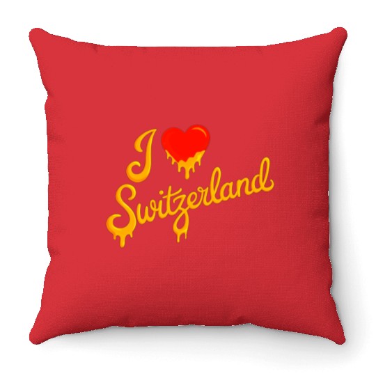 I love Switzerland Throw Pillows
