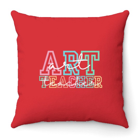 Art Teacher Throw Pillows, Teacher Definition Throw Pillows, Art T