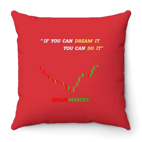 Inspirational Stock Market Growth Quote Throw Pillows