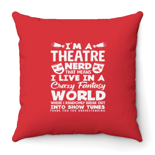 Musical Lover Theatre Nerd Fantasy World Throw Pillows