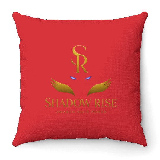 Shadow Monarch – Gold Eyes Logo Design Throw Pillows