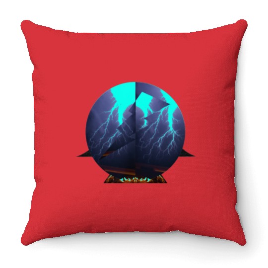 Royal Blue Lightning Throw Pillows