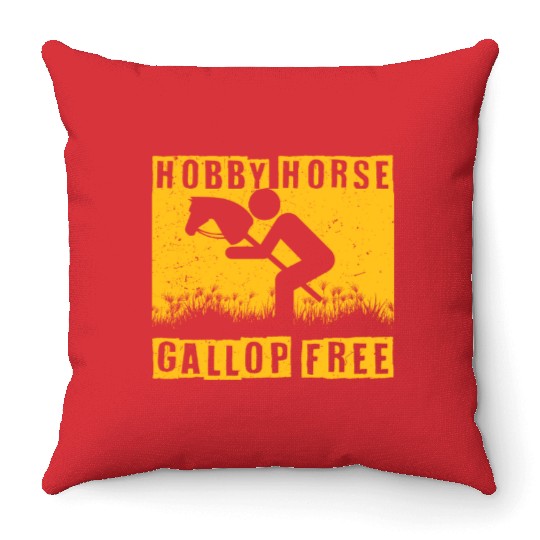 Hobby Horsing Hobby horse Gallop Free Throw Pillows
