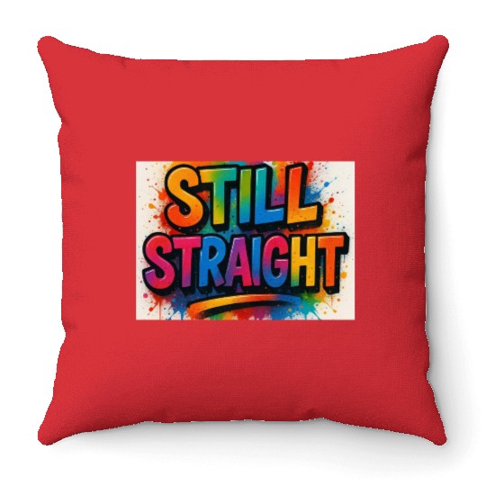 Still Straight Multi Colors Throw Pillows