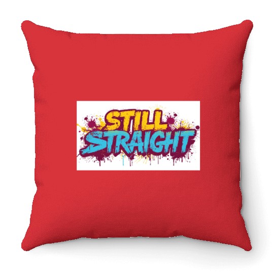 Still Straight Yellow and Teal Throw Pillows