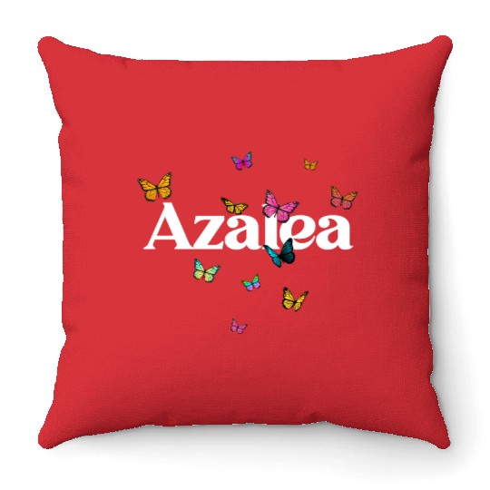 AZALEA - beautiful girl name with cute butterflies Throw Pillows