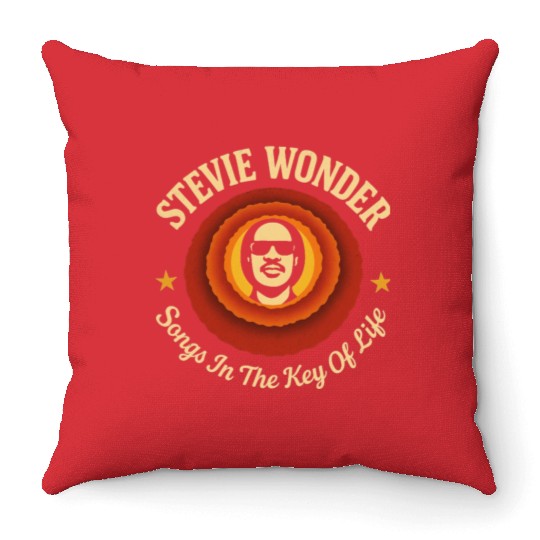 Stevie Wonder Throw Pillows rtro vintage Songs in the