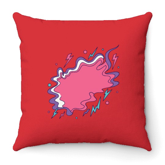 Vibrant Storm Cloud Illustration Throw Pillows