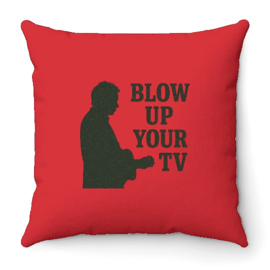 Blow Up Your TV! Dark Green Throw Pillows