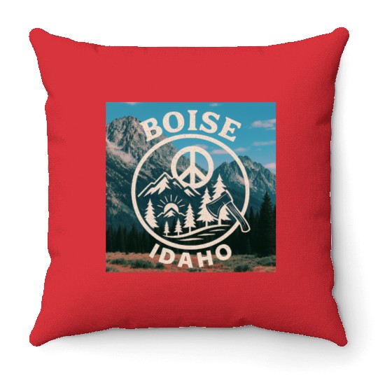 Boise, Idaho (B) Throw Pillows