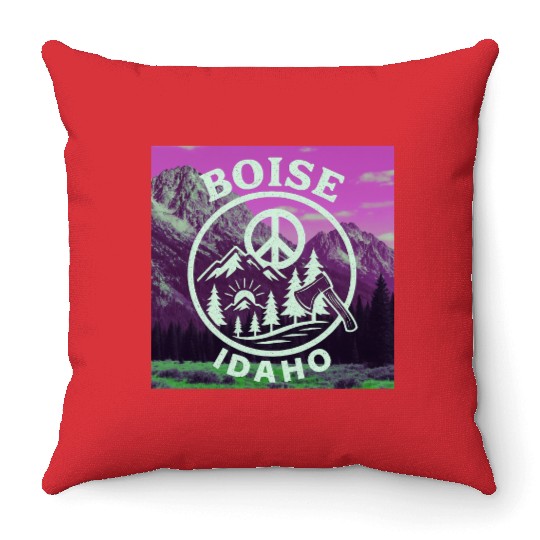 Boise, Idaho (P) Throw Pillows