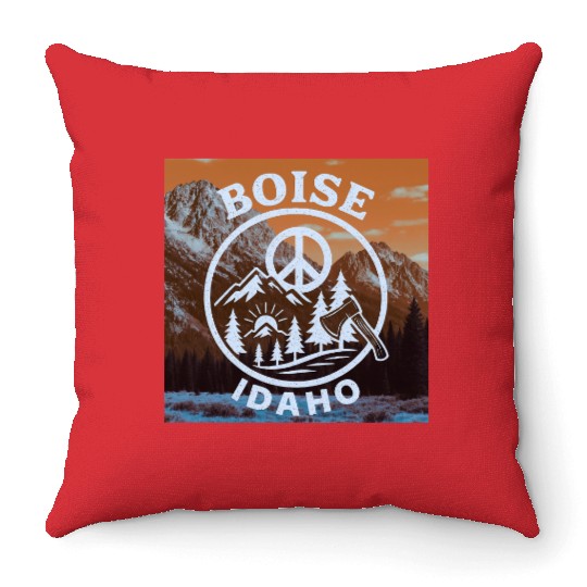 Boise, Idaho (O) Throw Pillows