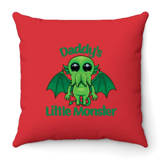 Daddy’s Little Monster Cute Baby Cthulhu Throw Pillows