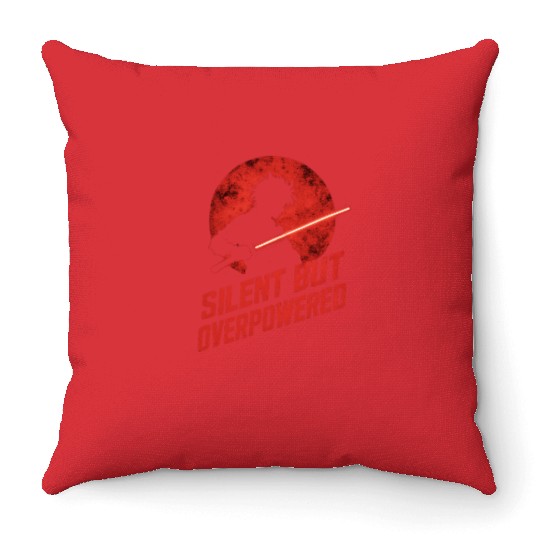 Silhouette Jedi with Red Moon Throw Pillows