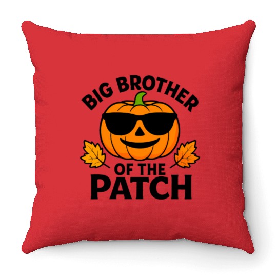 Big Brother Pumpkin Patch Halloween Throw Pillows