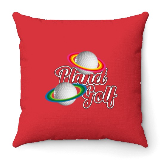 Golf Planet Throw Pillows