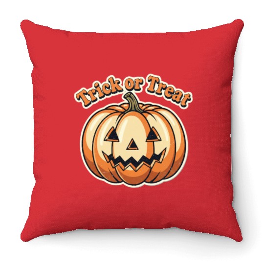 Trick or Treat Pumpkin Throw Pillows