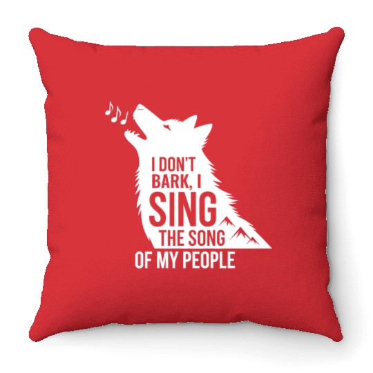 Funny Husky Singing Dog Quote  Throw Pillows