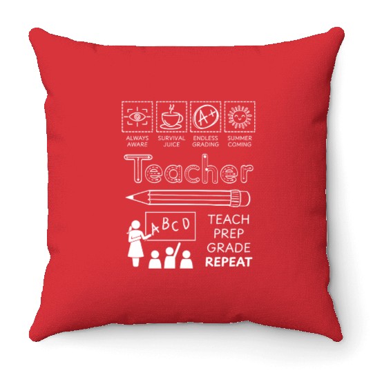 Teacher Appreciation Chalkboard Design Throw Pillows
