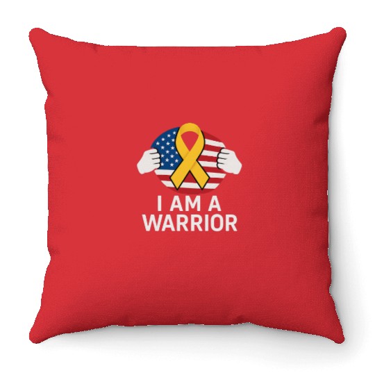 American Warrior of Strength & Awareness Throw Pillows