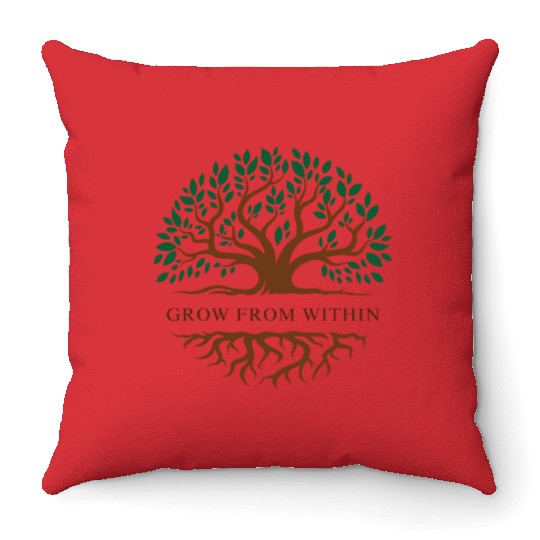 Inner Growth Tree Motif Throw Pillows