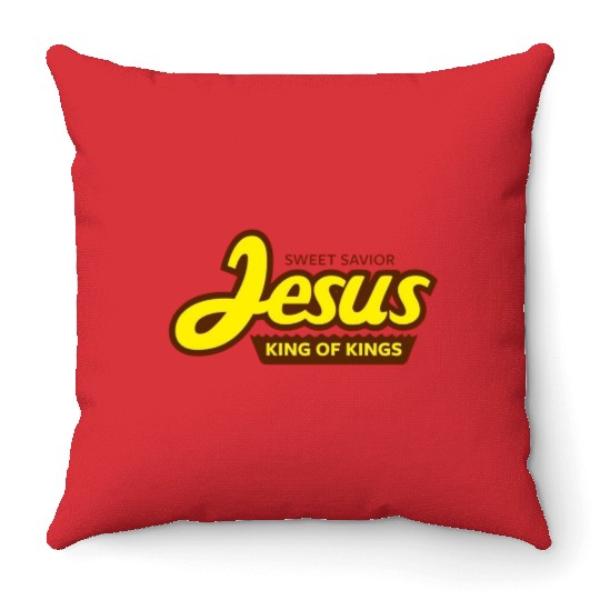 Jesus King of Kings Motivational Design Throw Pillows