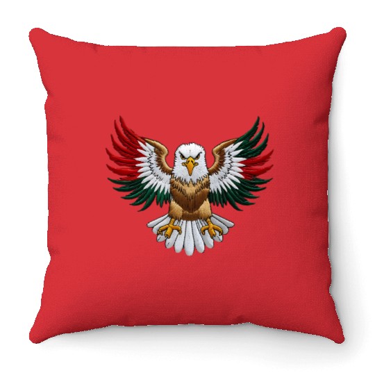 Majestic Bald Eagle with National Colors Throw Pillows