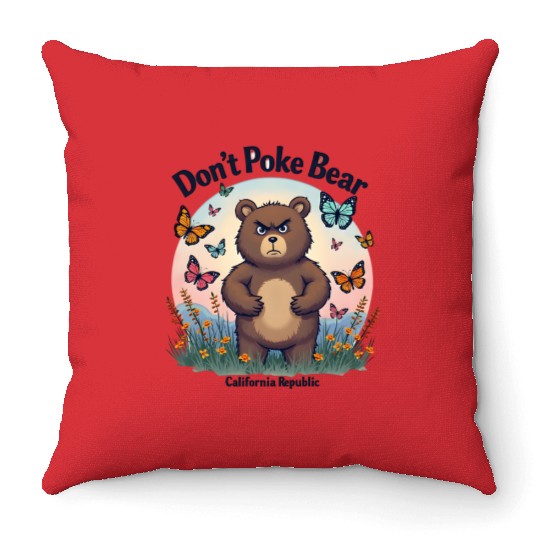 Don't Poke Bear Illustration design for women Throw Pillows
